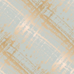 Pale gray and cold gold strokes seamless pattern