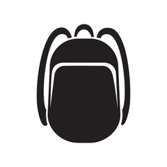backpack icon monochrome silhouette. Knapsack. Schoolbag. Sack
