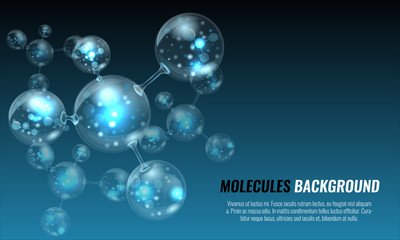 Abstract molecules structure design for your background. Vector illustration