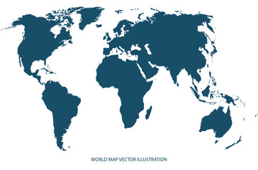 Fototapeta na wymiar Vector world map. Isolated on white background