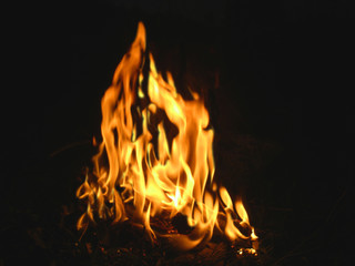 fire on black background