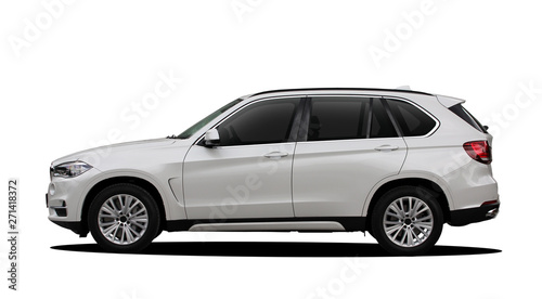 white SUV on a white background