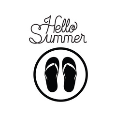 hello summer label with white background