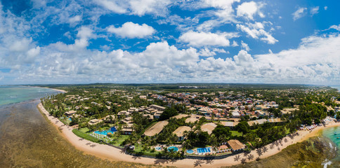 Aerial view of Praia do Forte, Bahia, Brazil