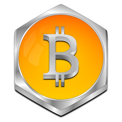 Bitcoin button - 3D illustration