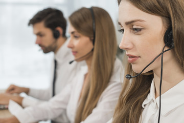 People working in call center