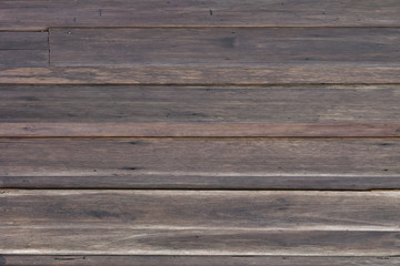 Close-up of wall made of wooden planks. Old dark brown wooden wall background texture.