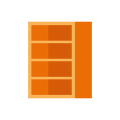 wooden bookshelf on white background