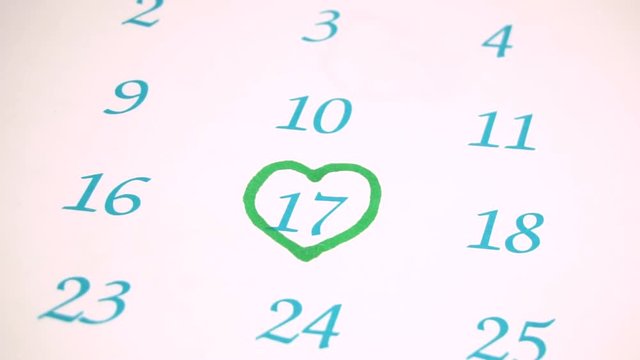 Saint Patricks Day green clover with wooden block calendar