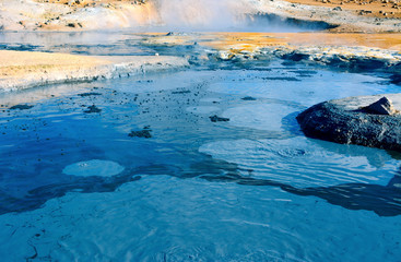 Fumarole field in Namafjall, Iceland.