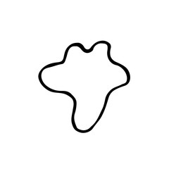 Cute cartoon hand drawn blot icon. Sweet vector black and white blot icon. Isolated monochrome doodle blot icon on white background.