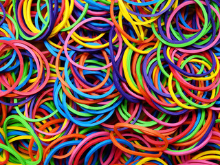 Fototapeta na wymiar pile of colorful elastic band