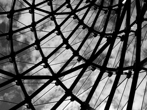 glass of architecture building black and white style