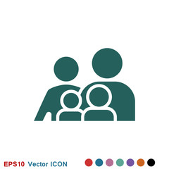 Family icon in flat style. Parents symbol for logo, web site design