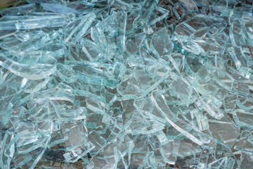 Broken blue glass