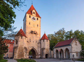 Obraz premium Ostentor East town gate Regensburg Bavaria Germany