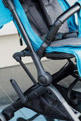 Original baby stroller, close-up details. New design.