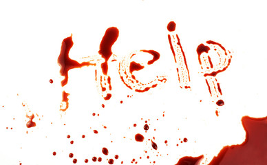 Blood message help with on white background..