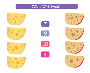 Count and match - worksheet for kids. Educational and mathematical game for kindergarten and preschool.