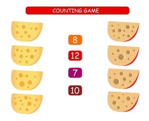 Count and match - worksheet for kids. Educational and mathematical game for kindergarten and preschool.
