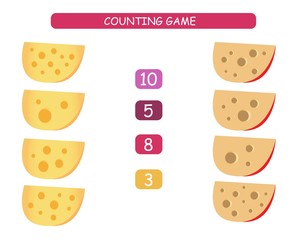 Count and match - worksheet for kids. Educational and mathematical game for kindergarten and preschool.