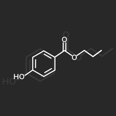 propylparaben vector icon on dark  background