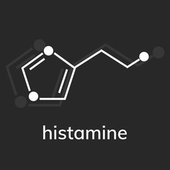 Histamine molecular formula on dark background