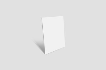 A4 Blank paper stack Mock up isolated on soft gray background.3D rendering