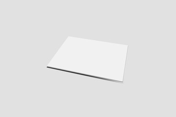 A4 Blank paper stack Mock up isolated on soft gray background.3D rendering