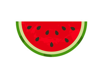 Watermelon juicy slice summer fruit icon.