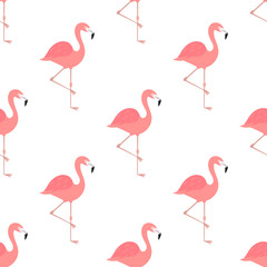 Pink flamingos summer pattern.
