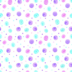 Watercolor Polka Dot Seamless Repeat Pattern