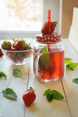 drink with strawberries