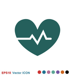Heartbeat icon logo, illustration, vector sign symbol for design