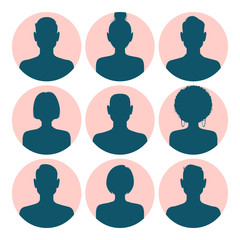 Set of silhouette avatar profile pictures