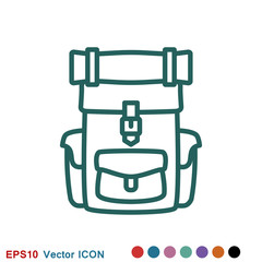 Backpack icon logo, illustration, vector sign symbol for design