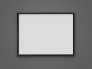 Empty whiteboard (magnetic board) on brick wall. Mockup template- 3D rendering