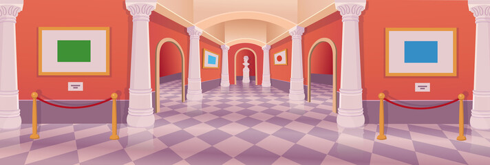 Museum Hall art gallery vector cartoon interior.  © NADEZHDA