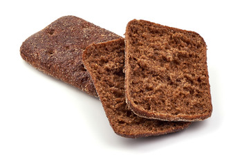 Rye snack bread, close-up, isolated on white background