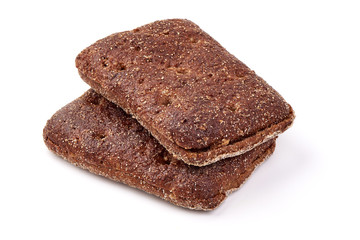 Fototapeta na wymiar Rye snack bread, close-up, isolated on white background