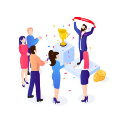 Success concept. Winner