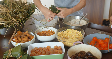 Homemade rice dumpling for Chinese dragon boat festival