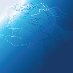 Seascape. Big ocean wave - surf - illustration, vector.