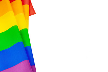 lgbt pride rainbow flag isolated on white