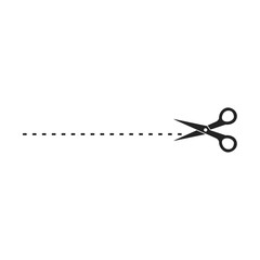 black scissors cut line vector design illustration isolated on white background