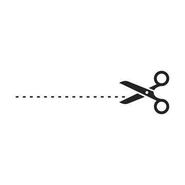 recommend clip art: black scissors cut line vector design illustration isolated on white background