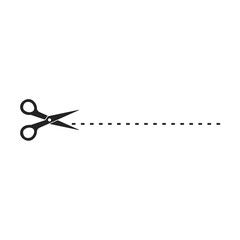 black scissors cut line vector design illustration isolated on white background