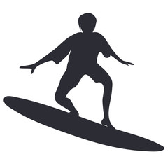 Surfing - sketch of a man on a surfboard - isolated on white background - vector