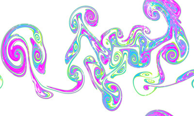 Obraz premium Magic space texture, pattern, looks like colorful smoke and fire with little stars. It look like little snowflakes on a white and black background.