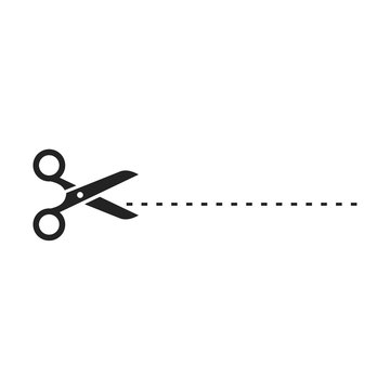 recommend clip art: black scissors cut line vector design illustration isolated on white background
